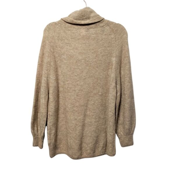 H&M Camel Tan Mohair Wool Blend Cowl Neck Oversized Sweater - Picture 2 of 4